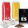 Dibarprovapålåda med 3,25kg kaffebönor och 6 cappuccinokoppar från kaffeexperten.se